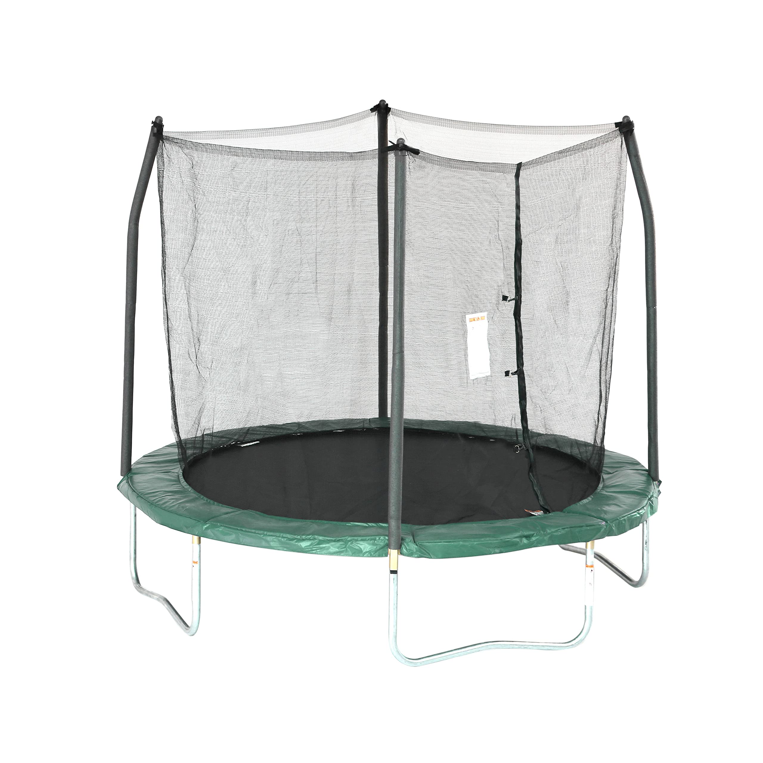 Skywalker Trampolines 8-Foot Round Trampoline with Safety Net Enclosure - Green | Outdoor Backyard Fun for Kids & Family | Durable Jumping Mat for Exercise & Play