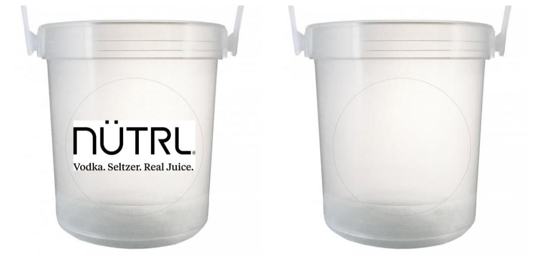 32 oz Plastic Rum Buckets with Custom Sticker - Perfect for Beach Parties, Cocktail Bars & Tropical Themed Events