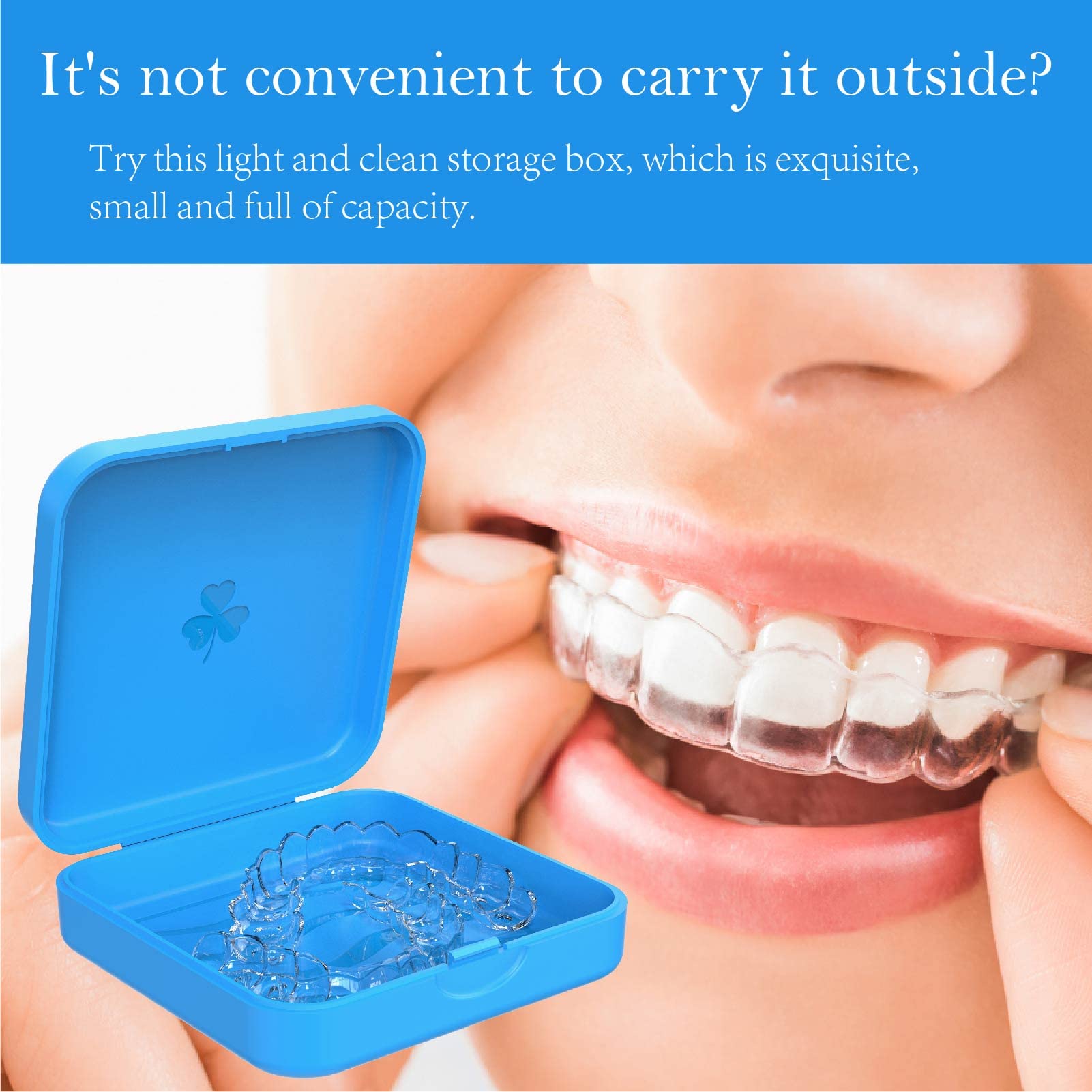 ARGOMAX 2-Piece Orthodontic Retainer Case - Clear Braces & Aligner Storage Box (Blue) | Perfect for Travel, School & Daily Dental Care