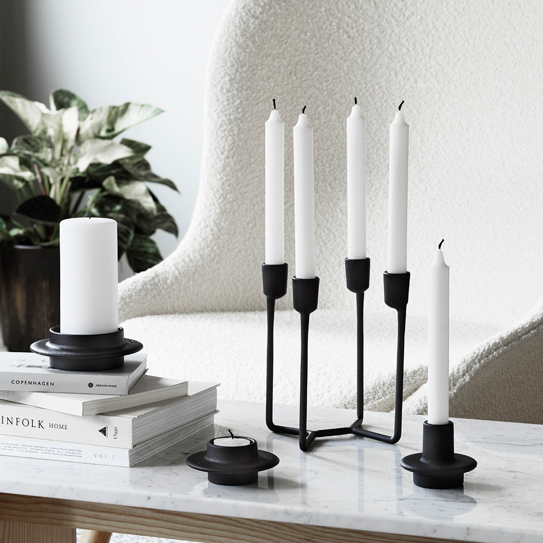 Heima Tealight Candle Holders Set of 4 - Decorative Metal Tea Light Candle Stands for Home Decor, Wedding Centerpieces & Romantic Ambiance