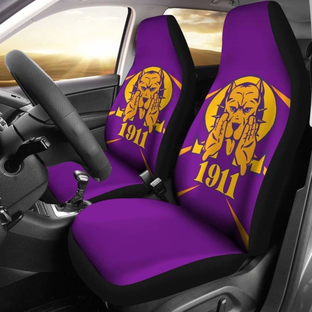Premium African Print Car Seat Covers - Omega Psi Phi Fraternity Design (105905) - Stylish & Durable Protection for Cars, SUVs & Trucks - Perfect for Fraternity Events, Road Trips & Daily Commutes