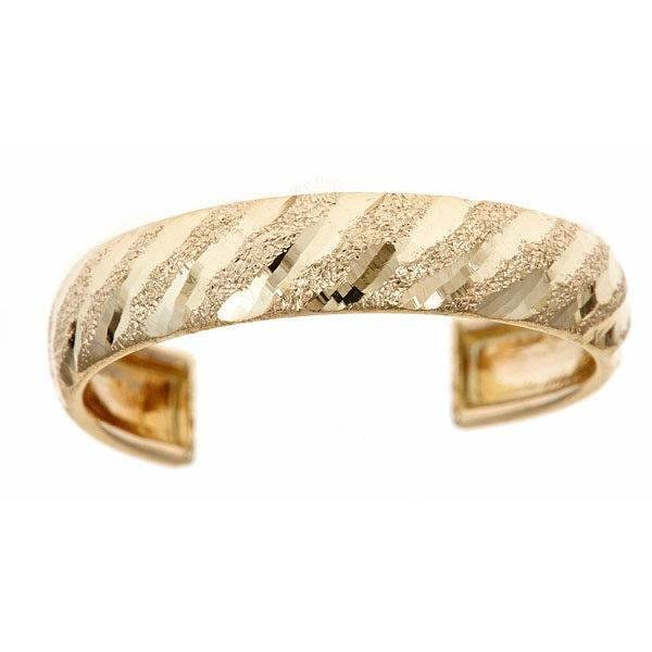 10K Solid Gold Adjustable Toe Ring with Diamond Cut Design - Perfect Boho Jewelry Gift for Her, Bridesmaid Gift Idea - Great for Beach Weddings, Summer Vacations & Boho Fashion Accessories