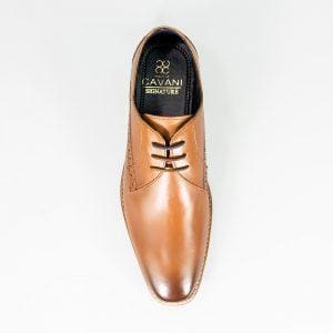 Premium Cavani John Tan Men's Genuine Leather Dress Shoes - Comfortable Business Formal & Wedding Shoes for Office, Parties & Special Occasions