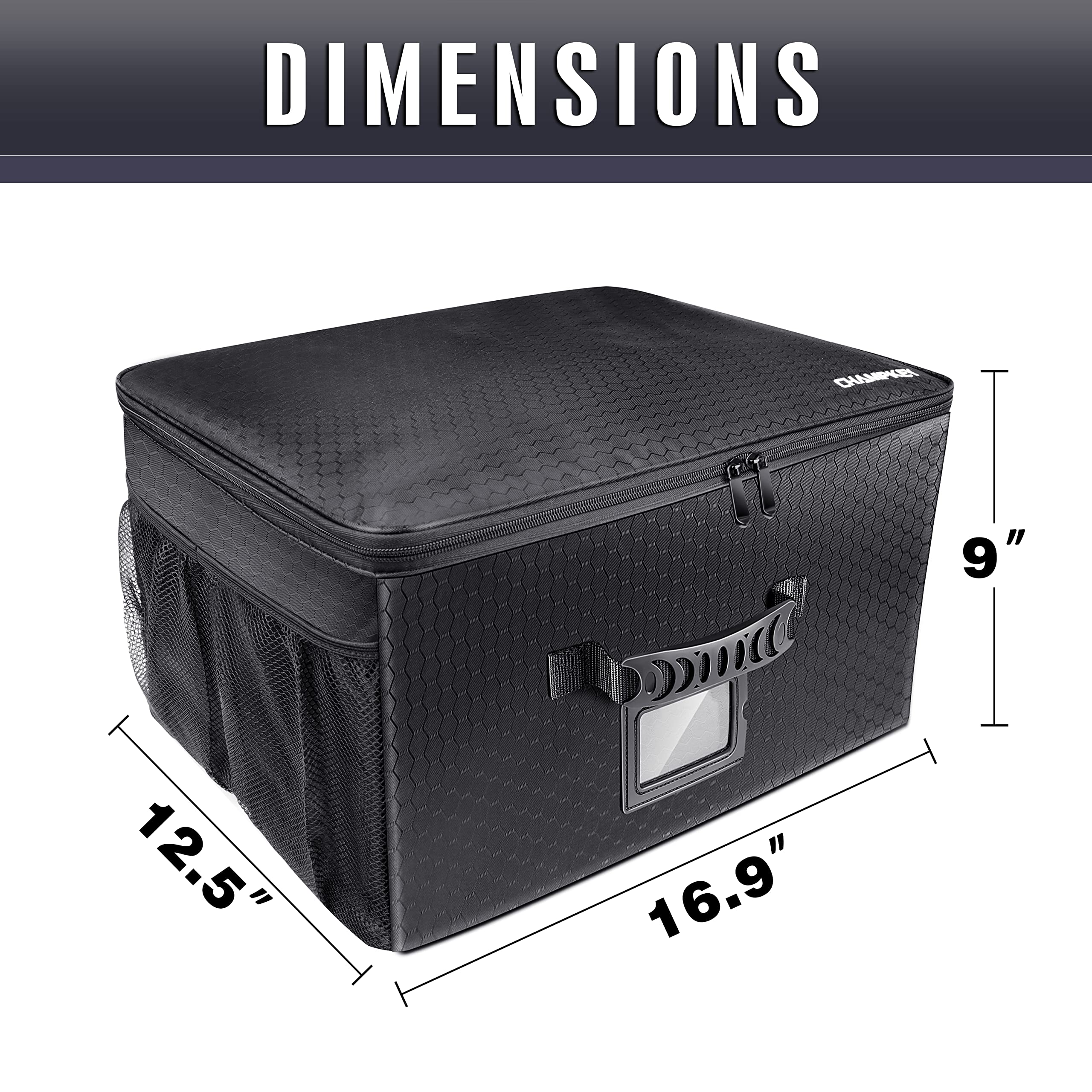 Champkey Golf Trunk Organizer - Portable Foldable Golf Bag Storage for Car & Travel | Perfect for Golf Clubs, Shoes & Accessories | Durable Black Golf Gear Organizer for SUV, Sedan & Road Trips