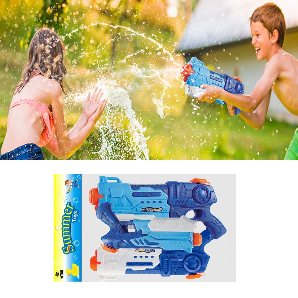 WTOR 3 Pack Super Soaker Water Guns - High Capacity Water Blasters for Outdoor Summer Fun | Pool Party, Beach & Backyard Water Fights | Perfect for Adults, Kids, Teens, Boys & Girls