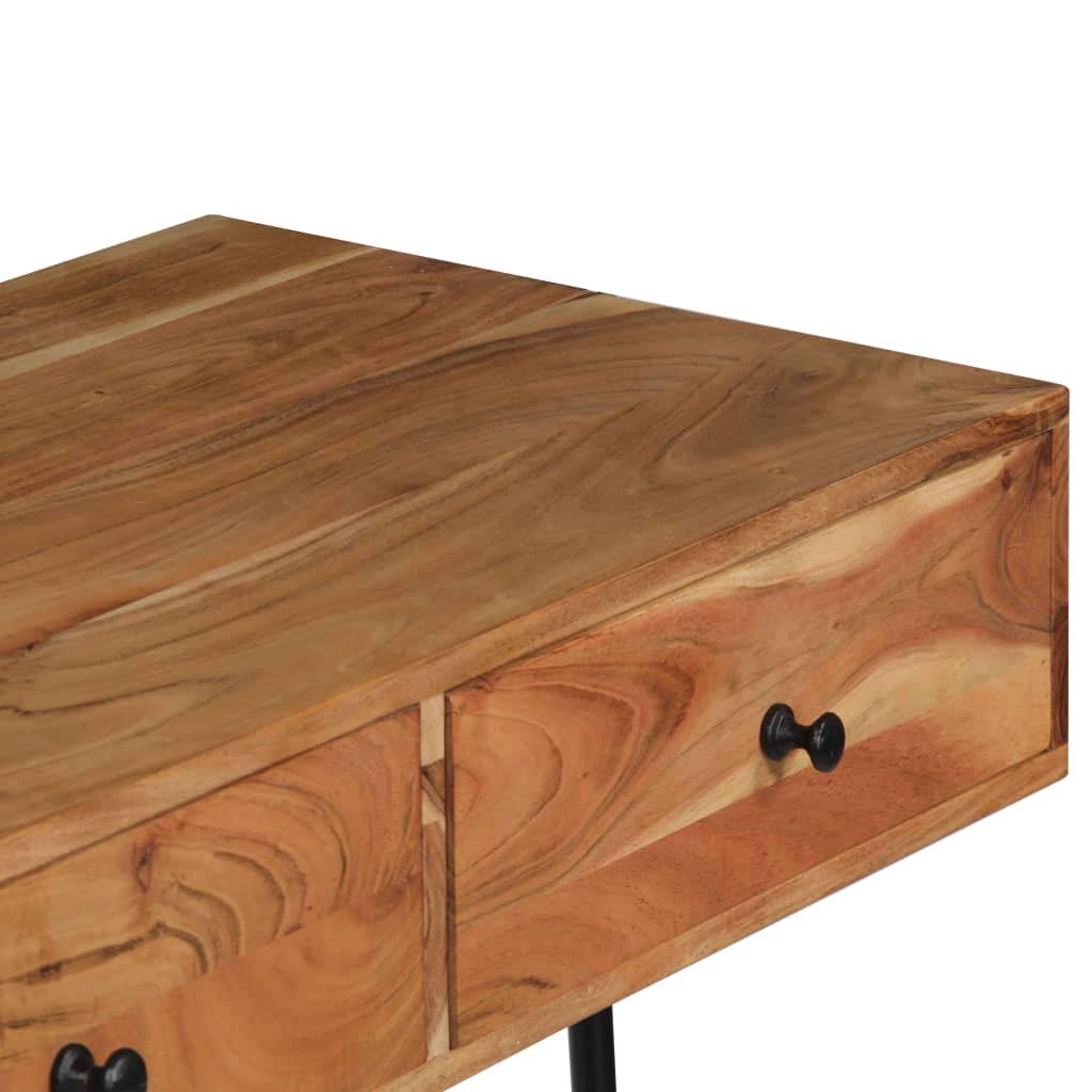 Solid Acacia Wood Wall Mounted Floating Desk with 2 Drawers & Shelf - Space Saving Writing Table for Bedroom, Living Room, Study or Balcony - Perfect for Small Spaces, Home Office & Modern Interior Design