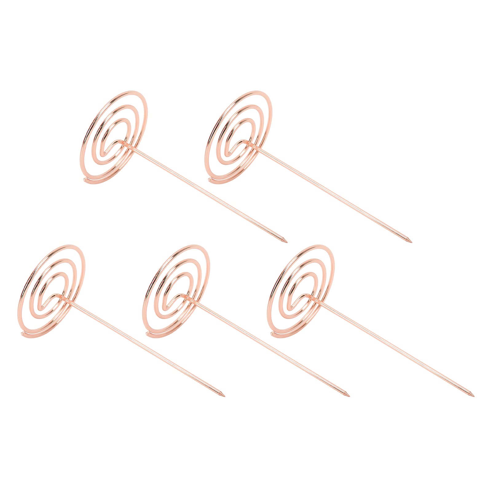 5PCS Rose Gold Receipt Holders for Desk - Durable Recyclable Ticket Spikes & Check Spindles for Office, Kitchen, Restaurant, and Retail Use