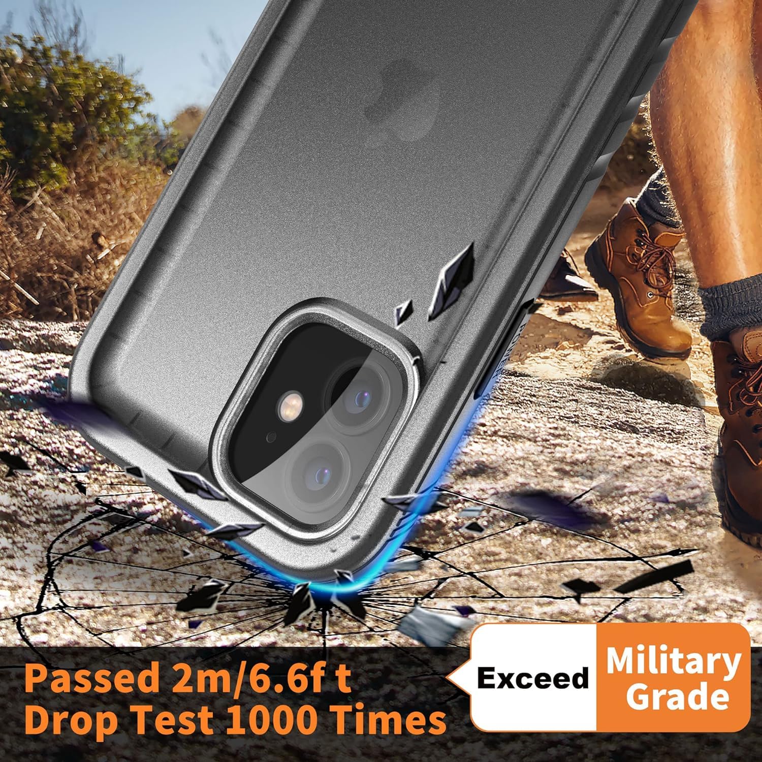 iPhone 12/12 Pro Waterproof Shockproof Case with Screen & Camera Protector - Heavy Duty 360° Full Body Protection, Dustproof Hard Bumper for Outdoor, Sports & Underwater Use