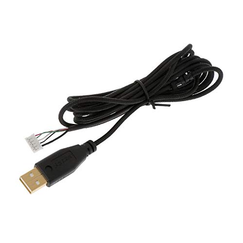 Premium Gold-Plated USB Mouse Cable - Nylon Braided Durable Replacement Wire for Razer Deathadder 2013 (6400DPI Gaming Mouse) - 2m Length - Perfect for Esports, PC Gaming & Office Work