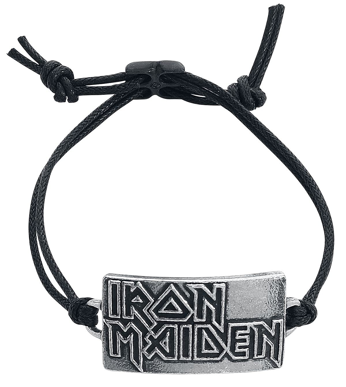 Iron Maiden Logo Unisex Bracelet - Black & Pewter Metal Band for Men & Women | Perfect for Concerts, Gifts & Rock Music Fans