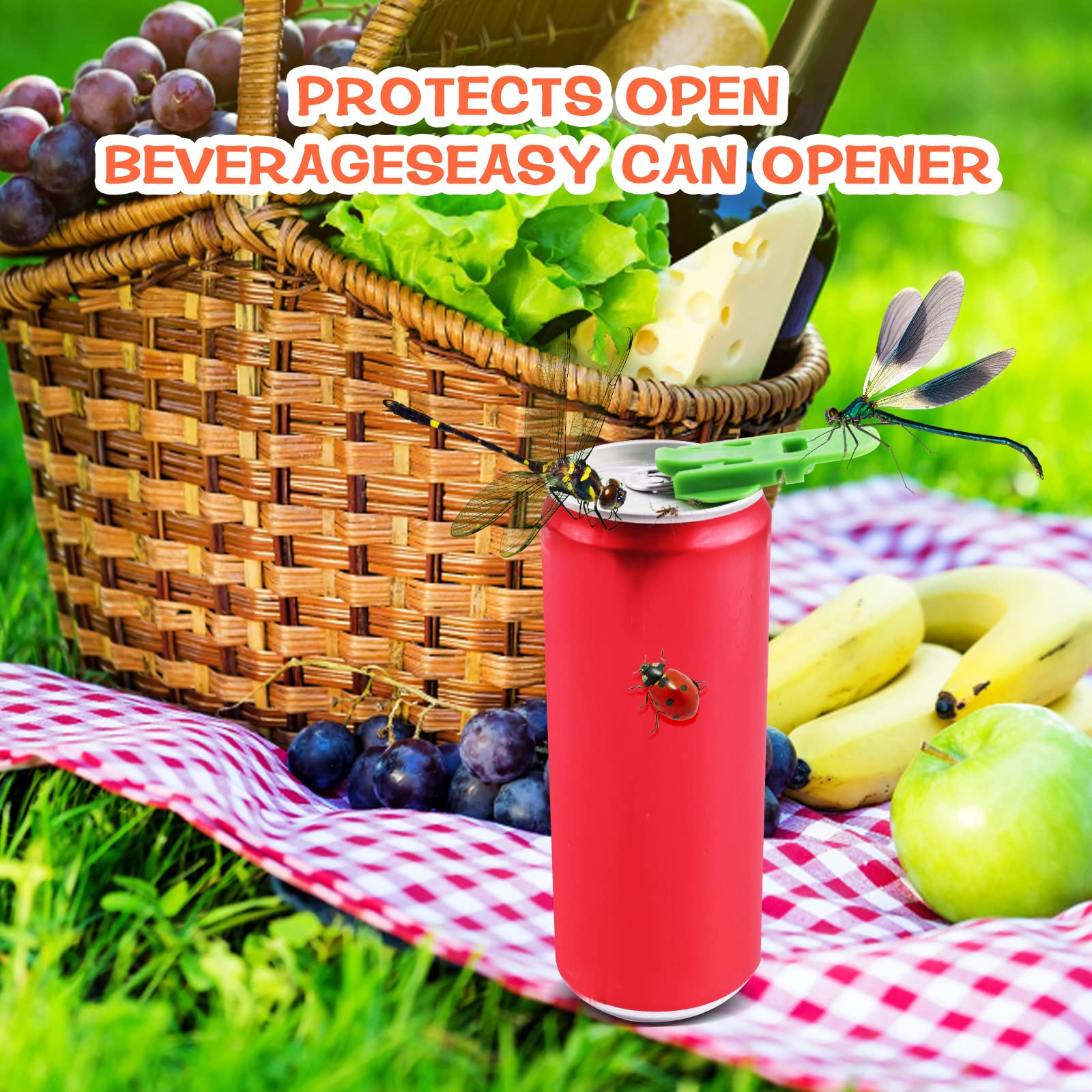 6-Pack Colorful Manual Can Openers - Easy Soda Beer Beverage Can Opener & Cover Protector Tool for Pop, Coke, Beer - Perfect for Camping, Picnics, BBQs & Home Use