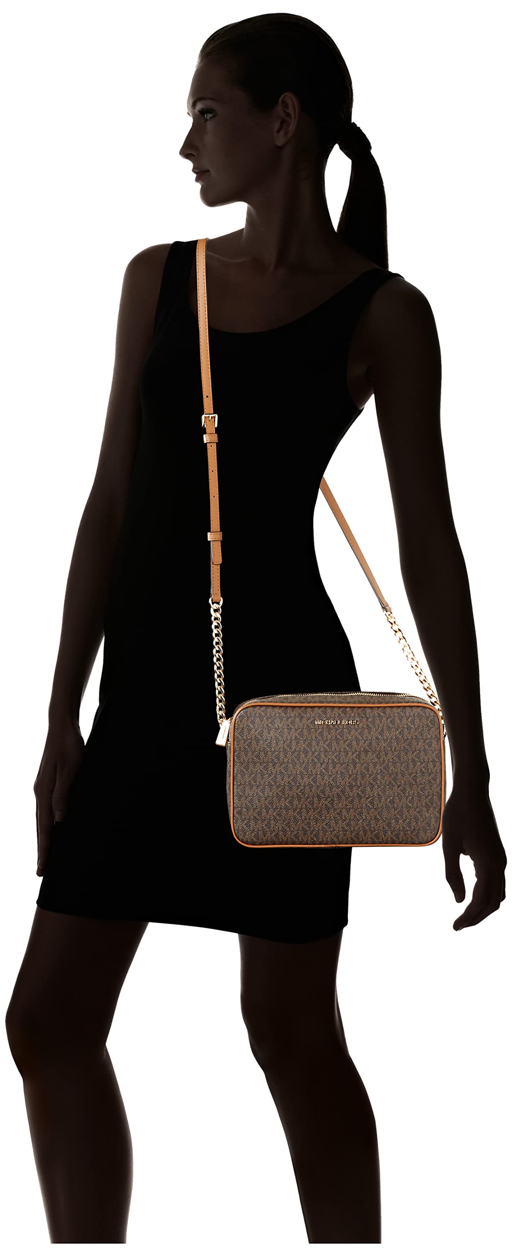 Michael Kors Jet Set Large Crossbody Bag for Women - Genuine Leather Shoulder Purse with Adjustable Strap, Perfect for Work, Travel & Everyday Use