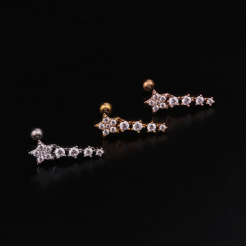 20G Cartilage Tiny Stud Earrings - Surgical Steel Celestial Star Earrings for Women | Hypoallergenic Piercing Jewelry | Perfect for Daily Wear, Parties & Gifts