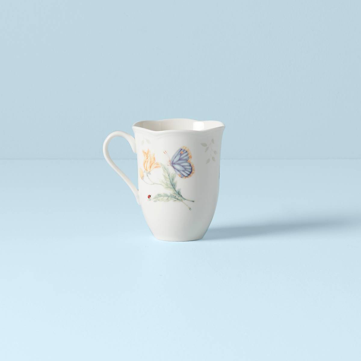 Butterfly Meadow Fritillary Ceramic Coffee Mug - 15oz Hand-Painted Floral Design Tea Cup - Perfect for Home, Office & Gift Giving