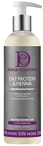 Design Essentials Oat Protein Cleansing Shampoo for Dry & Damaged Hair – 8 Pound Bulk Size – Sulfate-Free & Moisturizing – Perfect for Salons & Home Use