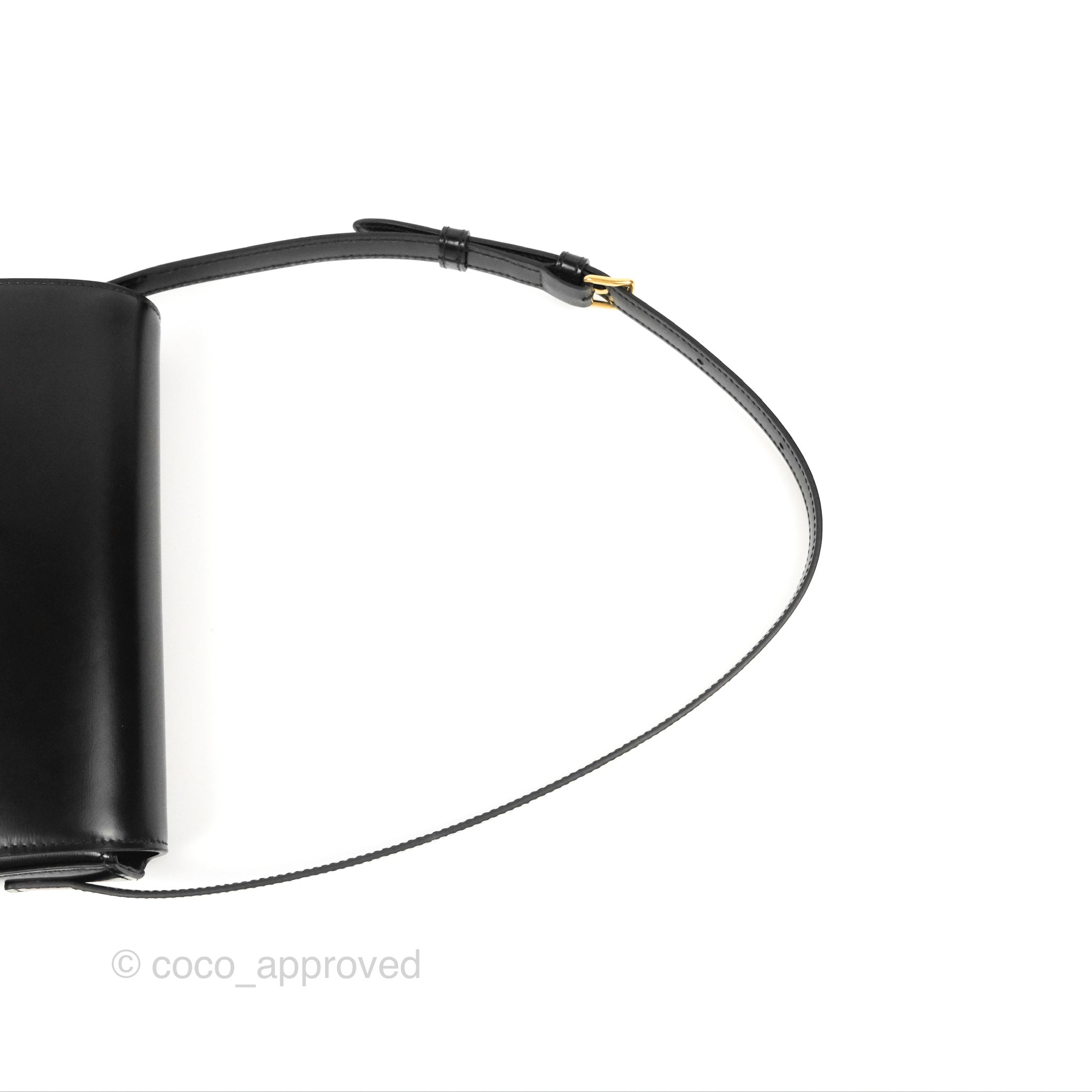 Celine Triomphe Shoulder Bag in Black Calfskin Leather - Luxury Crossbody Purse for Women, Perfect for Work, Travel & Evening Out