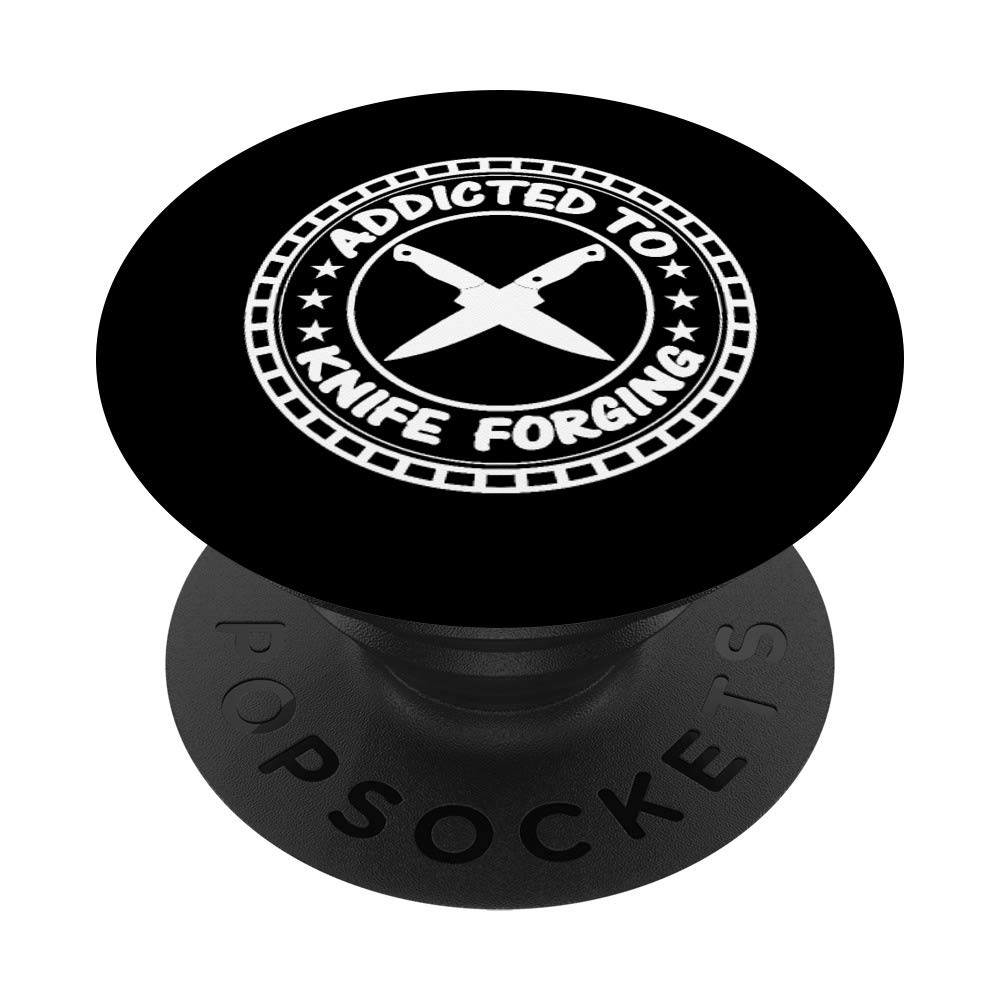 Handmade Fire Forged Knife - Perfect Gift for Knife Makers & Bladesmiths | Blacksmith Crafted PopSockets PopGrip - Swappable Phone & Tablet Grip for Outdoor Enthusiasts & DIY Craftsmen