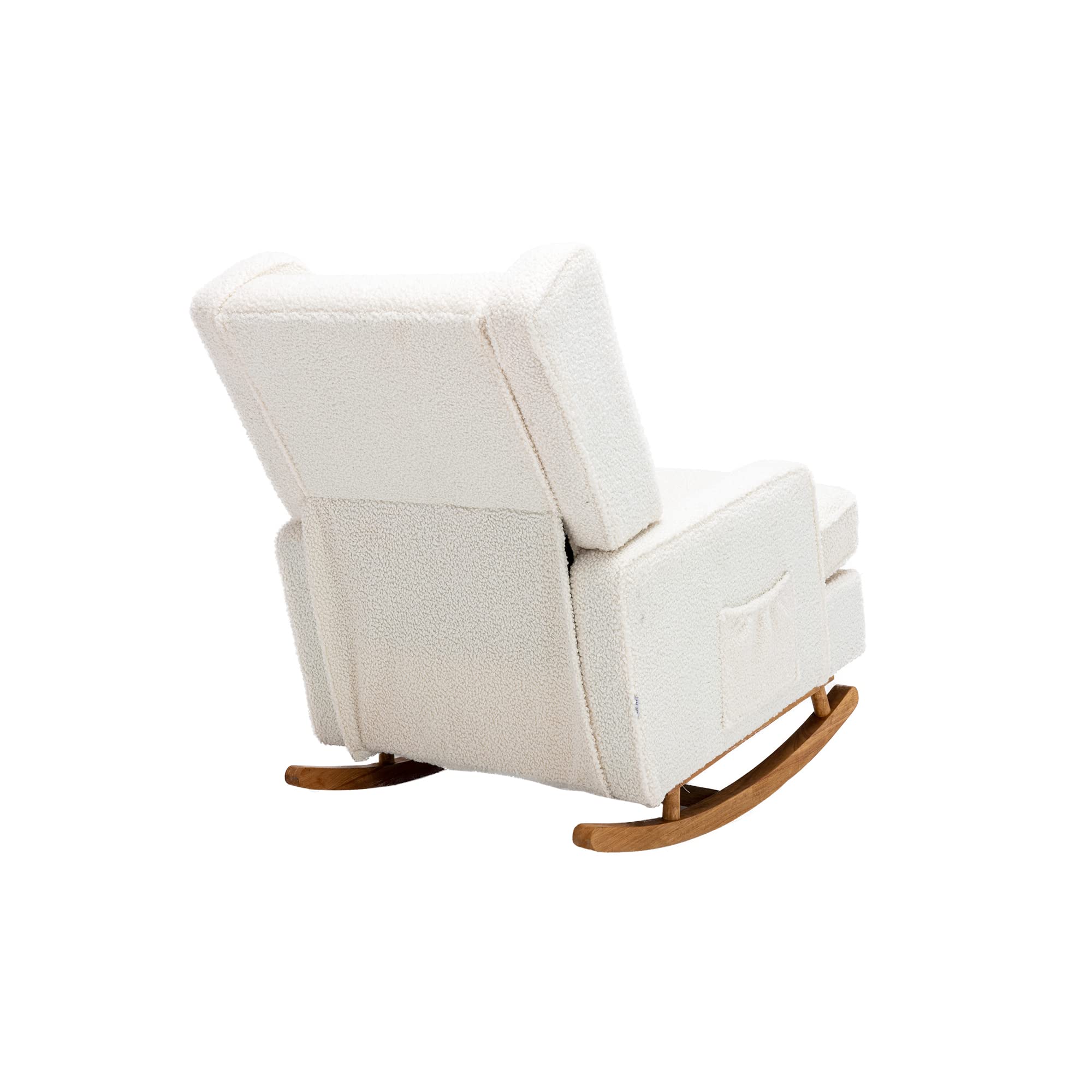 Modern High Back Upholstered Rocking Chair - Nursery Glider & Accent Armchair for Living Room, Bedroom - Comfortable Seating for Breastfeeding, Reading & Relaxation