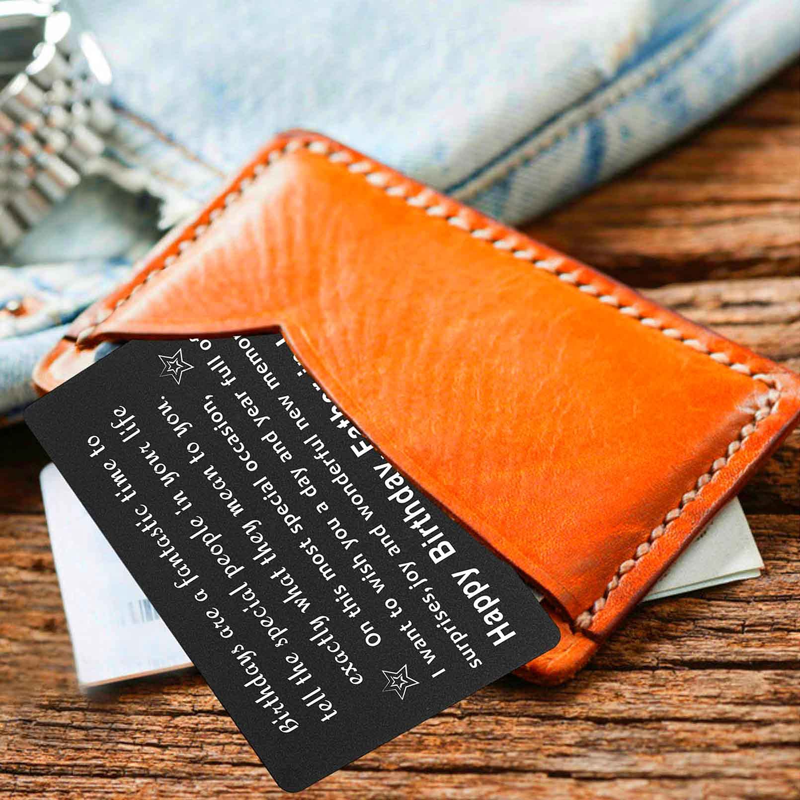 Personalized Engraved Wallet Card - Unique Father-in-Law Birthday Gift Idea for Dad, Stepdad, or Grandpa | Perfect for Wallets, Gift Boxes & Special Occasions
