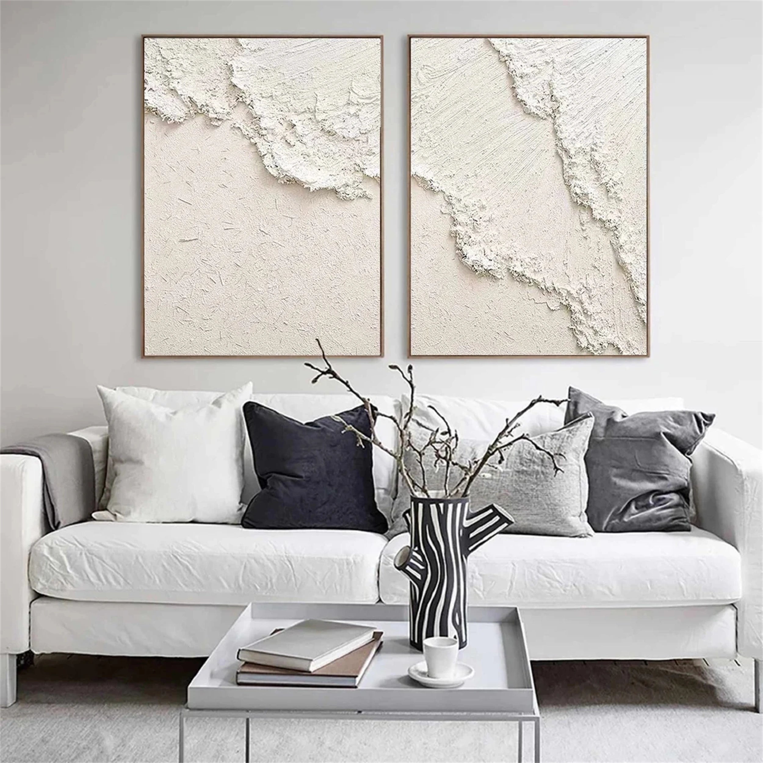 Ocean and Sky Wall Art Set of 2 - Modern Coastal Paintings for Home & Office Decor | Perfect for Living Room, Bedroom, or Beach House