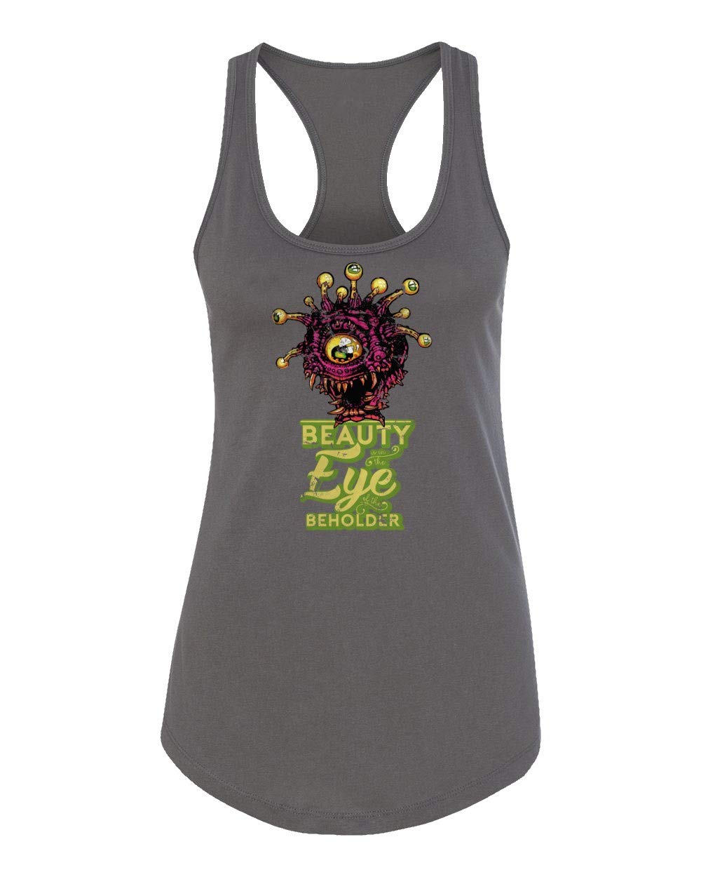 D&D Beholder Monster Ladies Racerback Tank Top - Fantasy Video Game T-Shirt for Women - Perfect for Cosplay, Gaming Conventions & Casual Wear