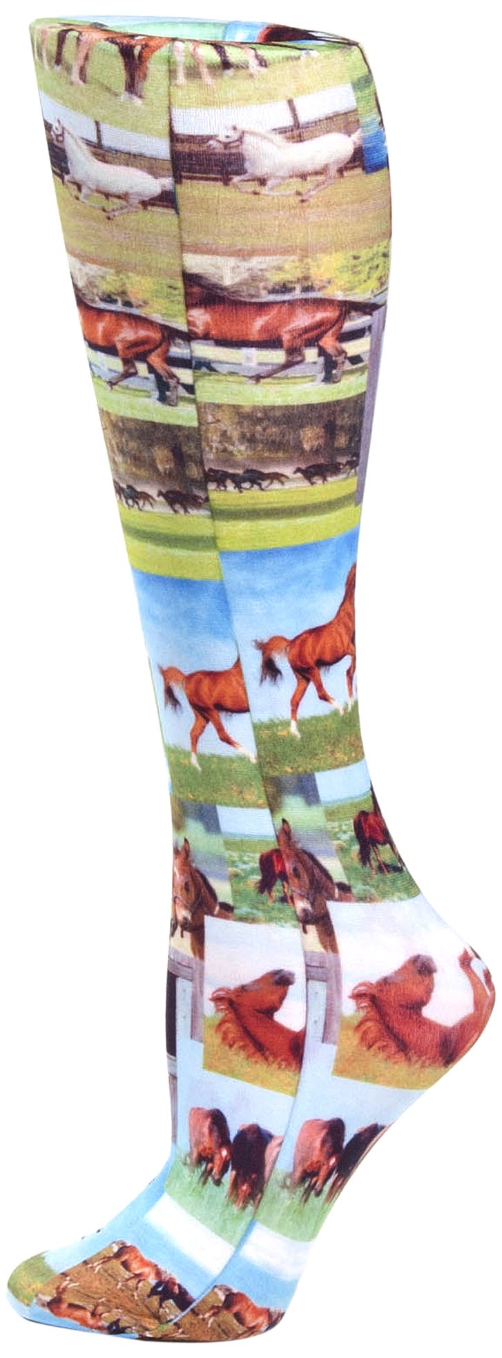 Celeste Stein Therapeutic Compression Socks for Women & Men - 15-20 mmHg Moderate Support, Horse Design - Ideal for Running, Travel & Circulation