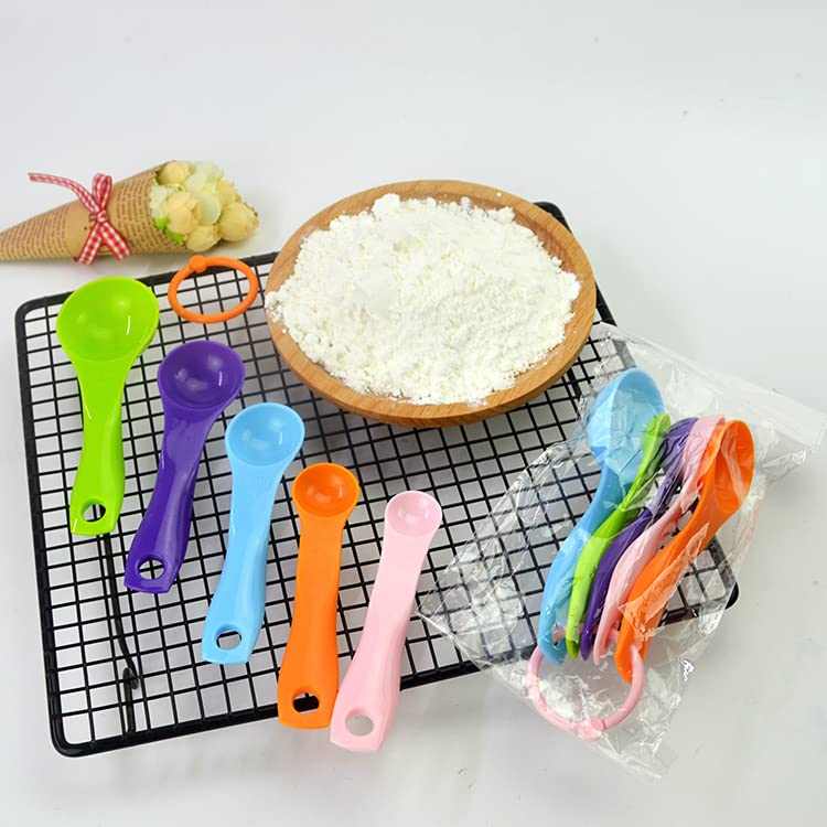 5-Piece Colorful Plastic Measuring Spoons Set - Essential Kitchen Tools for Precise Baking, Cooking & Meal Prep | Perfect for Home Chefs & Bakers
