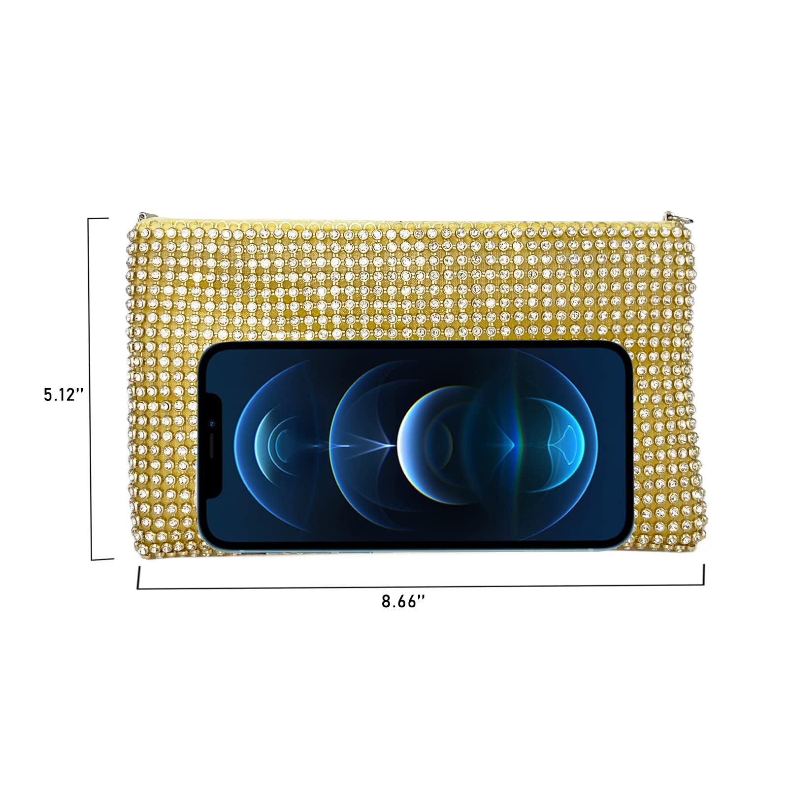 ARTLUXE Silver Rhinestone Wristlet Clutch Purse for Women - Elegant Evening Bag with Bling for Parties, Weddings & Special Occasions | Small Handbag for Night Out, Prom & Formal Events