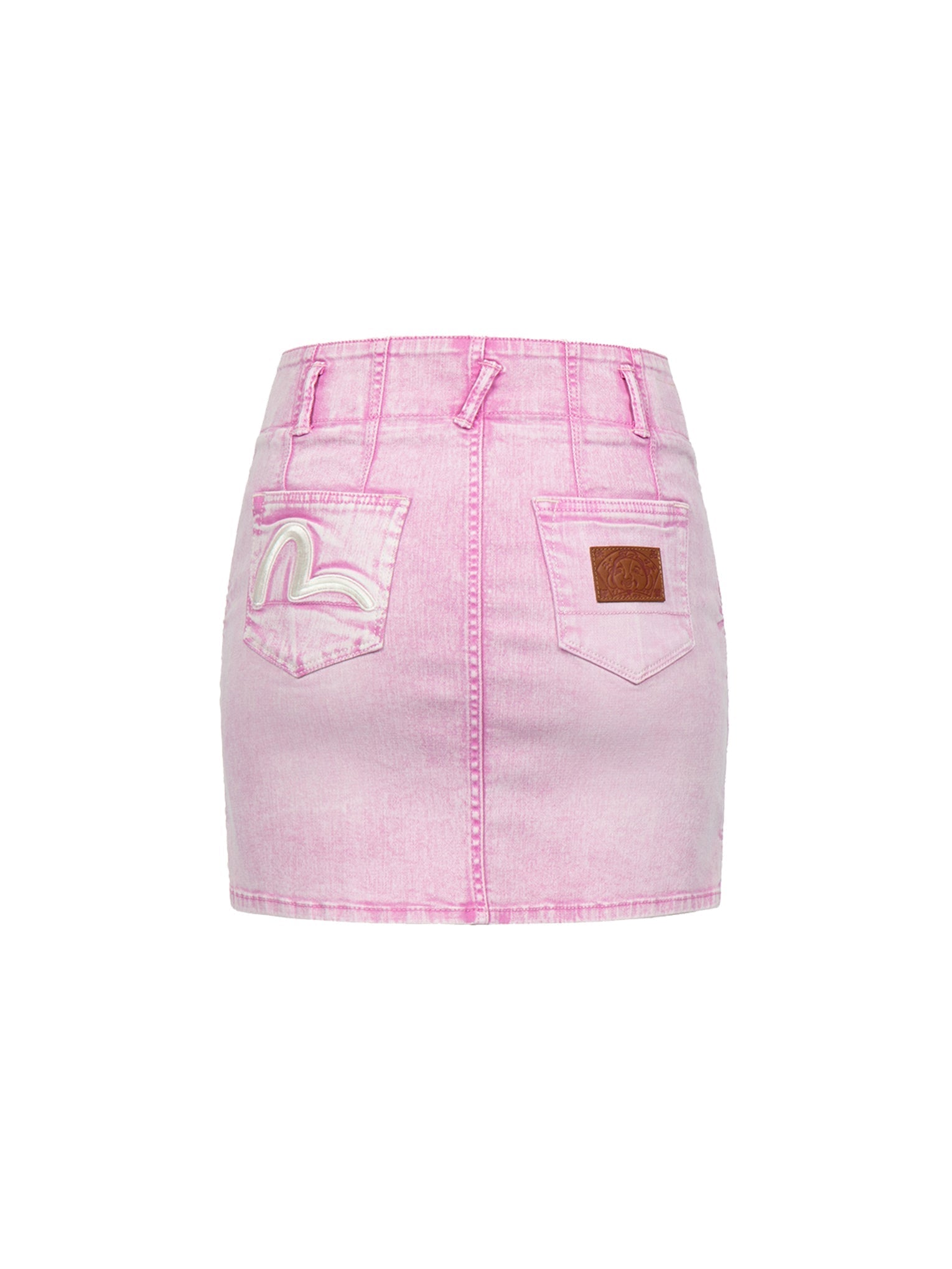 Seagull Embroidery Fuchsia Denim Skirt for Women - Vintage High Waist A-Line Denim Skirt with Unique Seagull Embroidery Design - Perfect for Casual Outfits, Beach Vacations, and Boho Fashion Styles