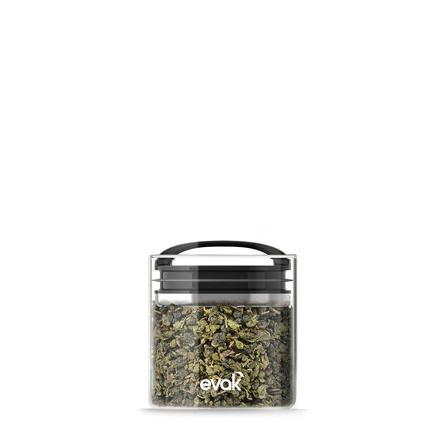 Evak Compact 16oz Glass Food Storage Containers with Lids - Airtight, Leakproof, BPA-Free - Perfect for Meal Prep, Leftovers & Pantry Organization (Black, Set of 3)