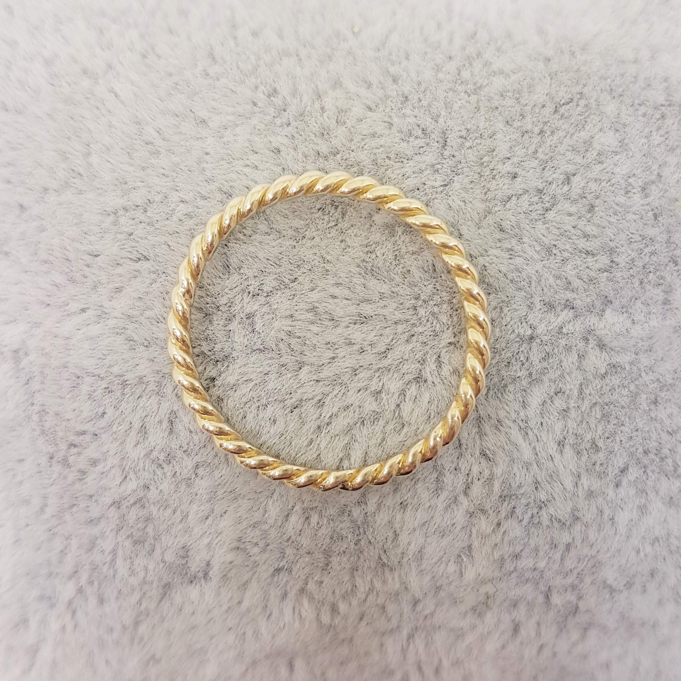 14K Real Solid Gold Rope Ring for Women - Dainty Twisted Rope Design, Elegant Minimalist Jewelry - Perfect Christmas & Birthday Gift for Her, Anniversary Present, Everyday Wear or Special Occasions