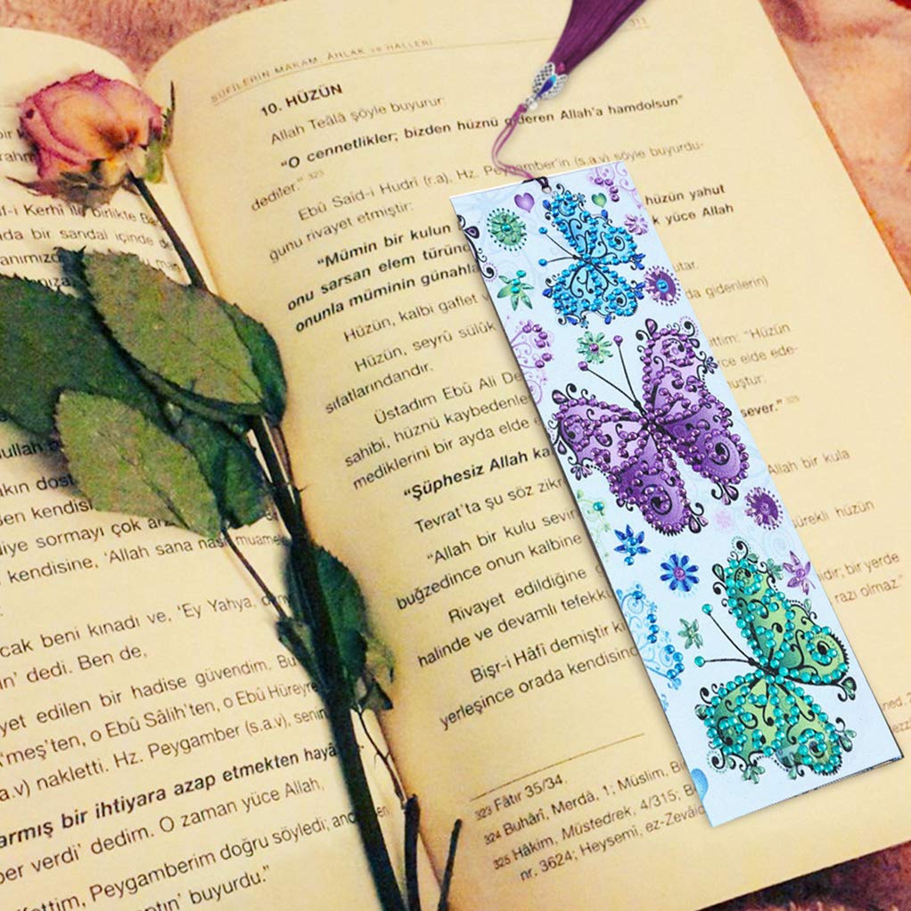 2-Pack DIY Diamond & Painting Bookmarks with Tassel - Handmade Bookmark Set for Readers - Perfect Christmas, Thanksgiving, Birthday Gifts for Book Lovers - Great for Reading, Journaling & Book Club Gifts