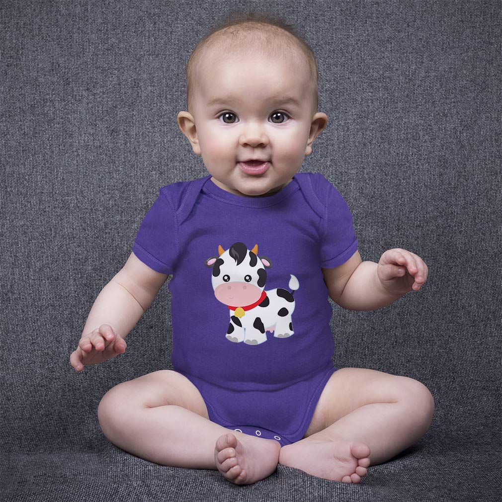 Custom Personalized Baby Bodysuit - Funny Cow Bell Design for Boys & Girls | 100% Cotton Soft Baby Clothes for Newborns & Infants | Perfect for Birthday Gifts, Baby Showers & Photo Shoots