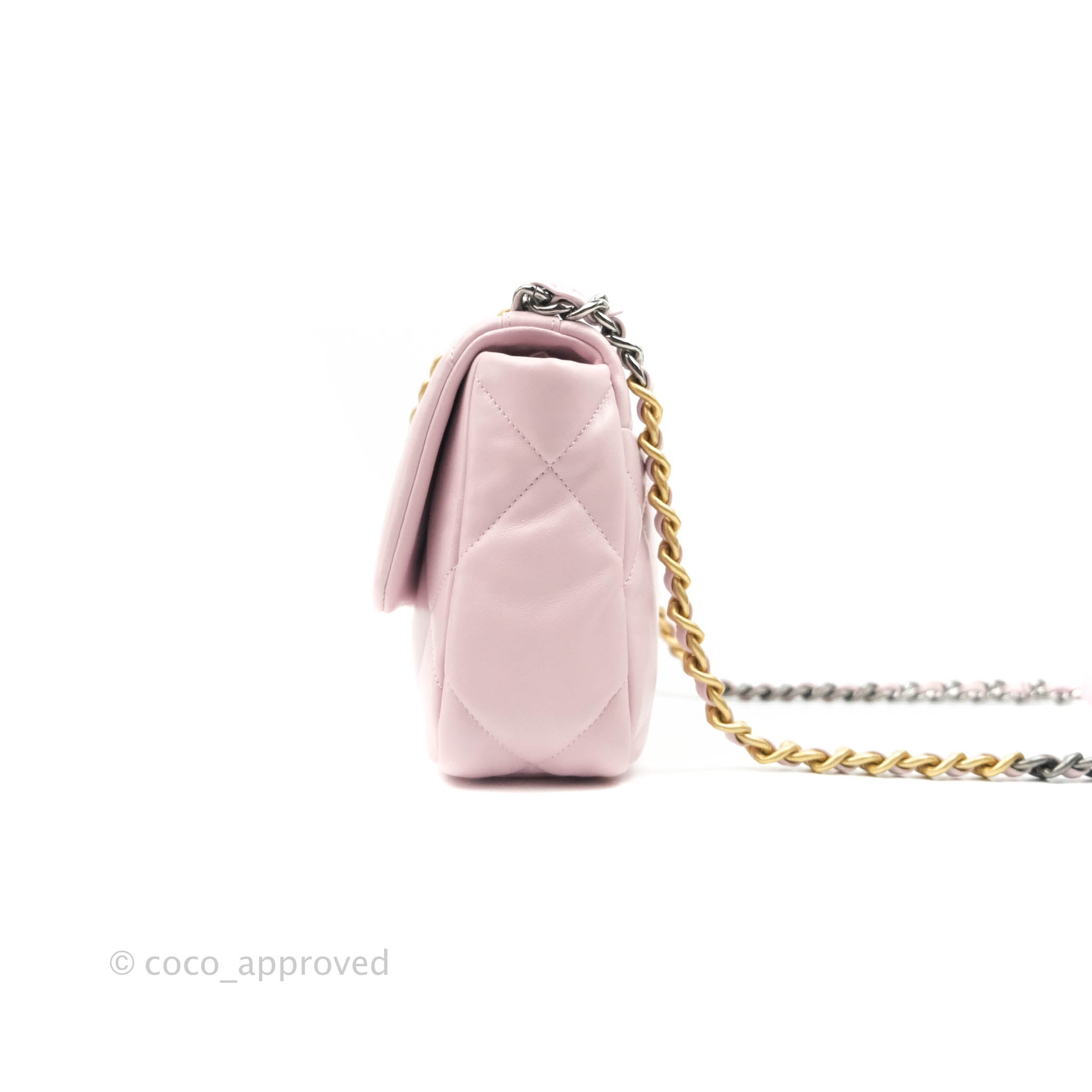Chanel 19 Small Pink Lambskin Mixed Hardware Shoulder Bag - Luxury Designer Handbag for Women | Perfect for Date Night, Parties & Special Occasions