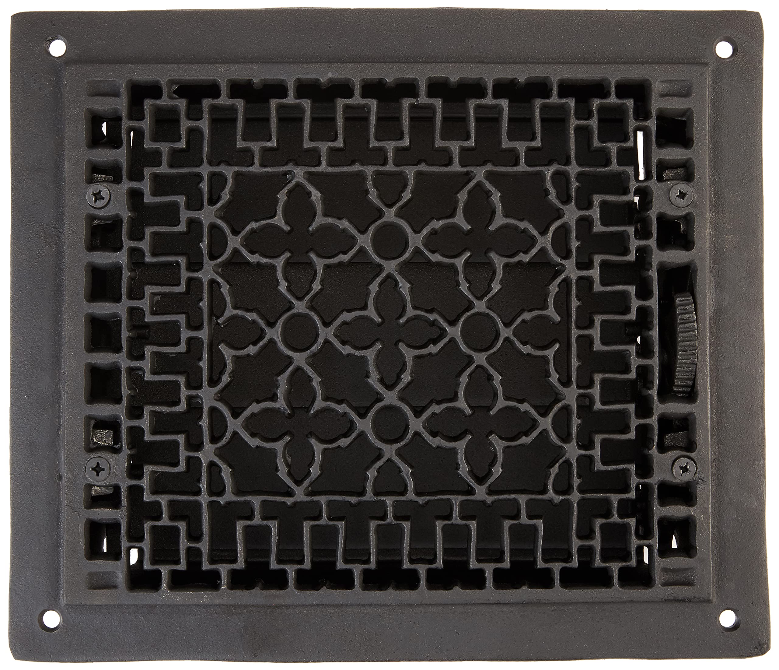 Heavy Duty Cast Iron Floor Vent Grille Register - Black, Durable Air Vent Cover for HVAC, Home & Office Use