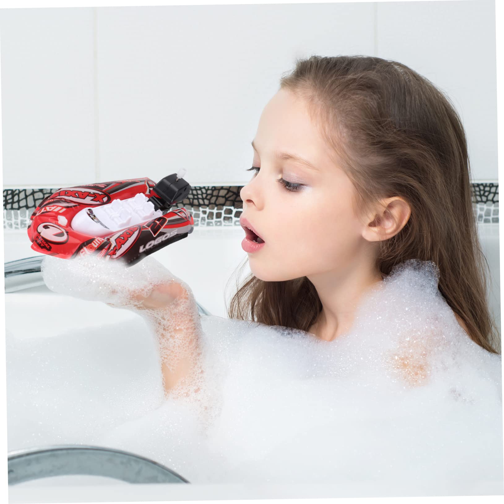HAWILLOSCH 3-Piece Clockwork Toy Bathtub Boat Set - Fun Wind-Up Bath Toys for Kids, Floating Bathtub Ships in Red - Perfect for Bath Time Play & Pool Water Games