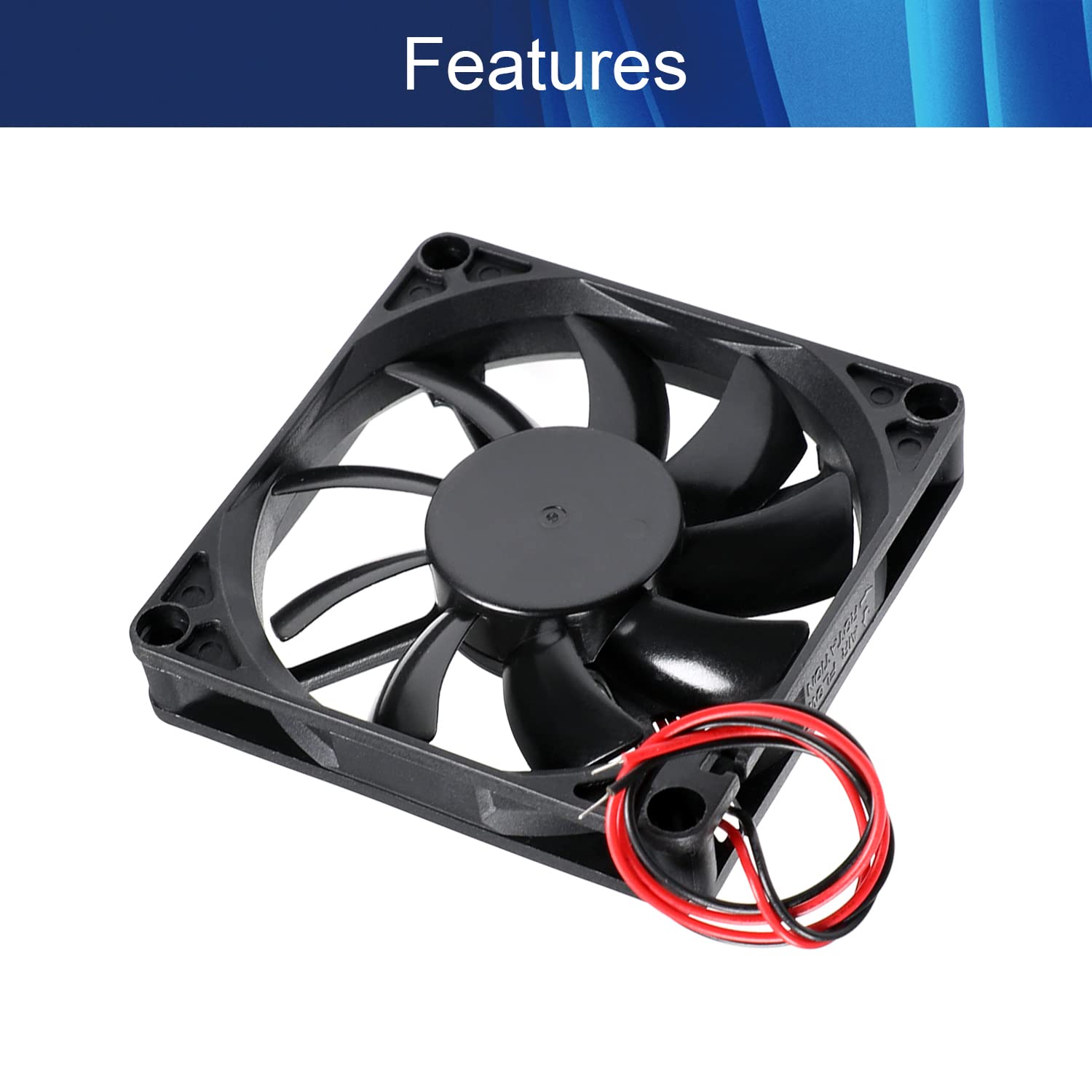 Aicosineg 80x80x15mm 12V Sleeve Bearing Cooling Fan - 2.4W Quiet PC Case Fan for Computer CPU Radiator Cooler | Long Life, High Airflow | Ideal for Gaming PCs, Workstations & Home Office Desktops