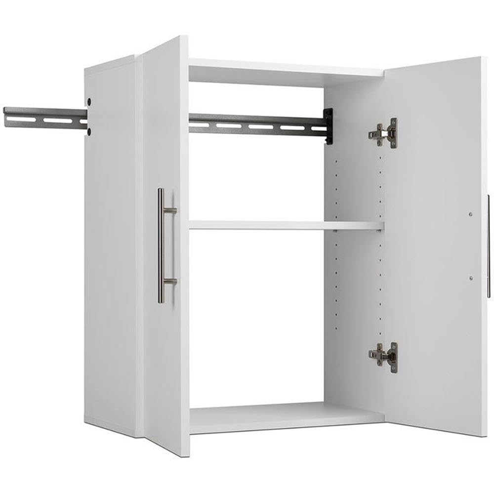 Prepac 24 Inch White Wall Mounted Storage Cabinet - Garage Organization & Laundry Room Shelving Unit for Home Storage Solutions
