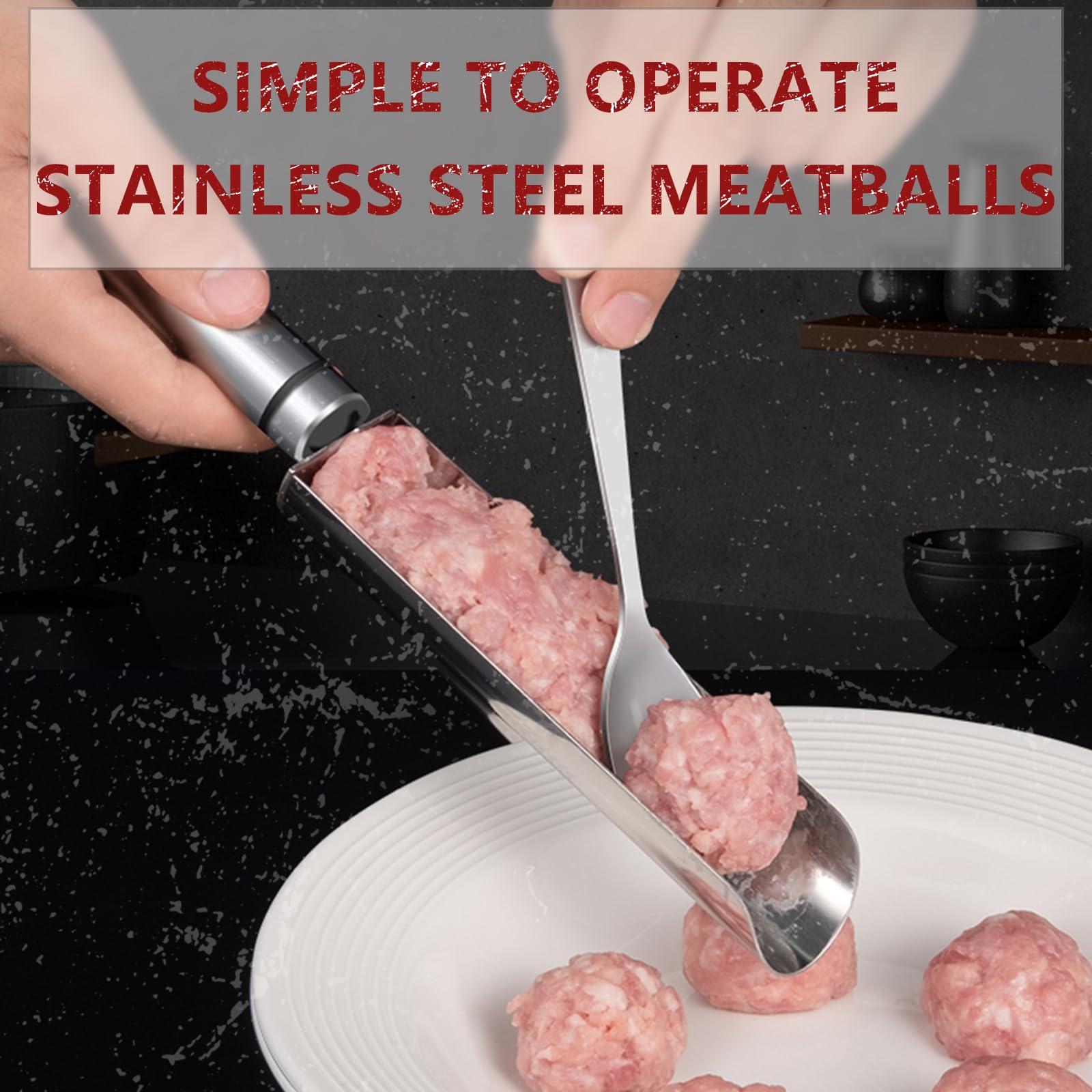 Stainless Steel Meatball Maker - 304 Non-Stick Meatball Press Tool for Dumplings, Pastries & Cooking | Perfect for Home Kitchen, Restaurants & Meal Prep (Small Size)