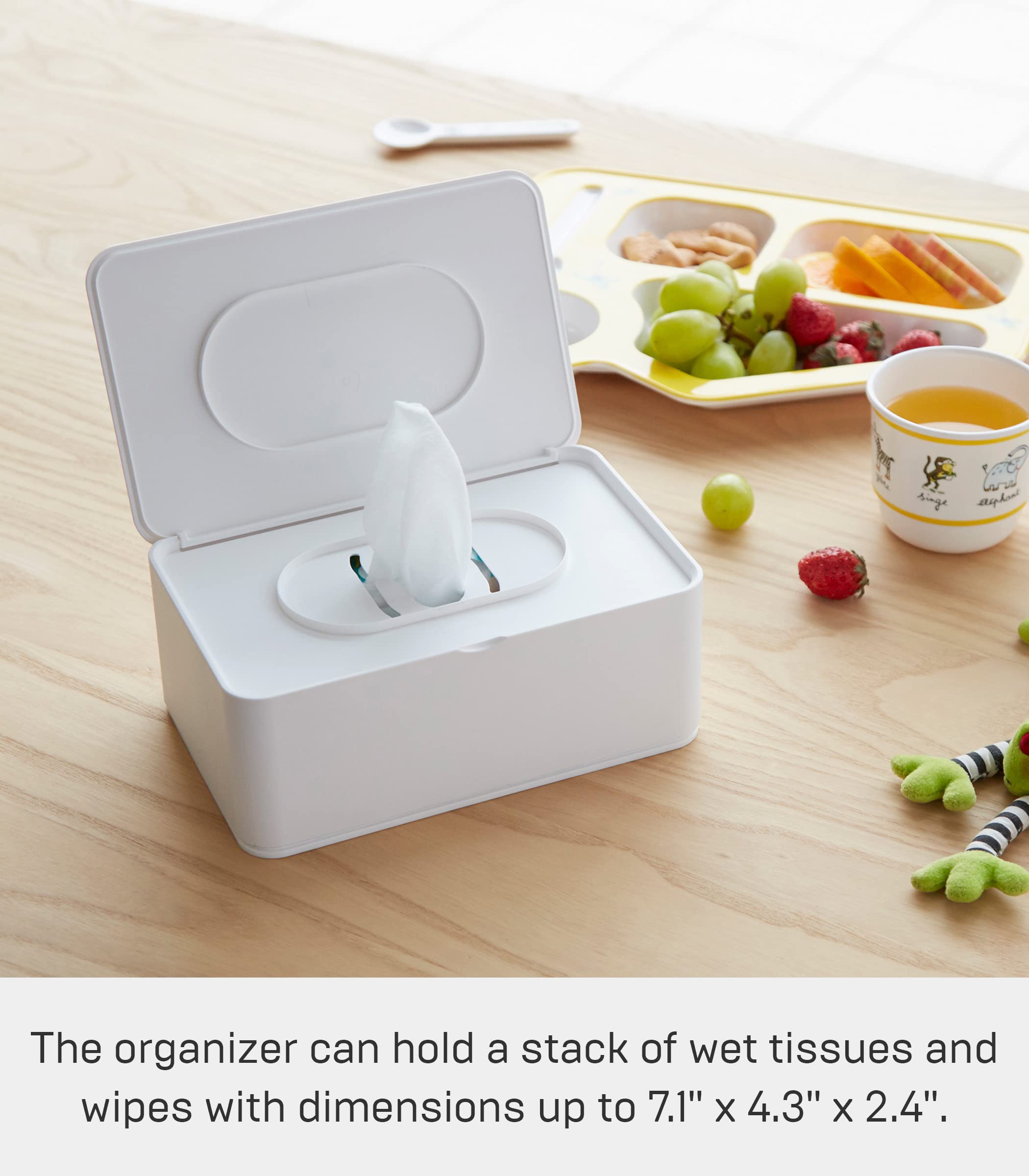 YAMAZAKI Home Wet Wipe Dispenser Storage Box - Plastic Tissue Case Container for Baby Wipes, Kitchen & Bathroom - White, One Size (Perfect for Nursery, Diaper Changing & Household Cleaning)