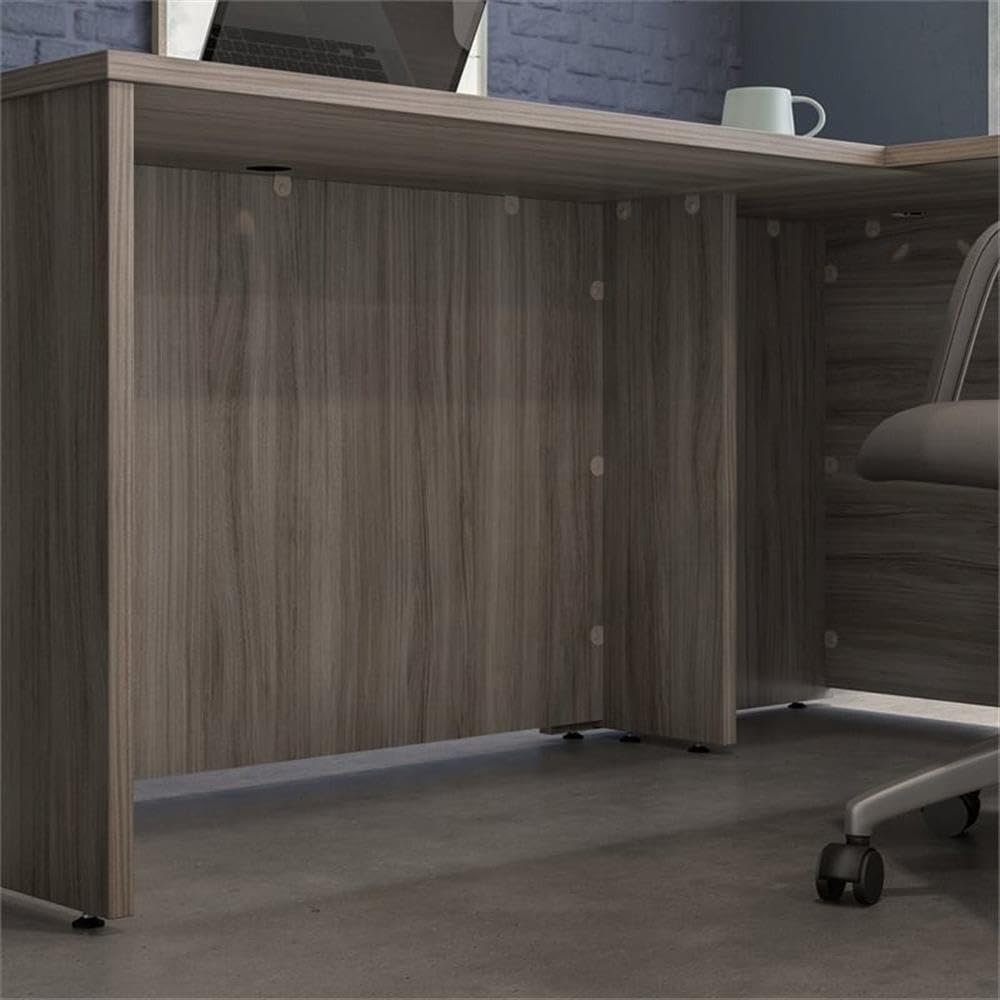 UrbanPro Contemporary Engineered Wood Adjustable L-Shaped Desk with Right/Left Return in Brown Finish - Perfect for Home Office, Study Room & Workspace Organization