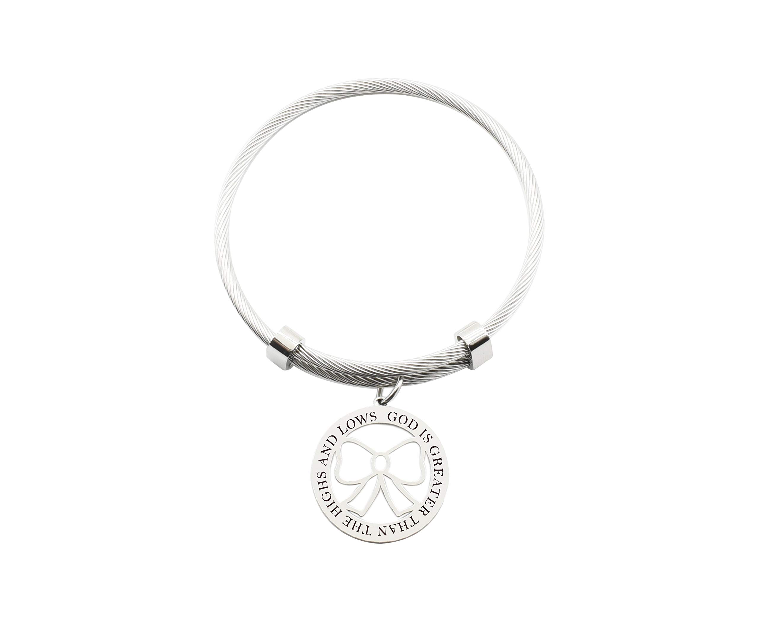 Pink Box Women's Inspirational Expandable Cable Bracelet - Motivational Gift for Her, Everyday Wear, Office & Special Occasions