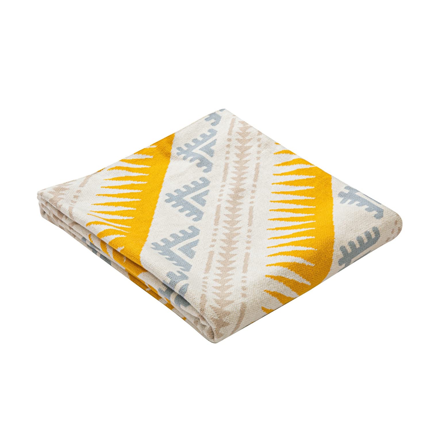 100% Cotton Knitted Throw Blanket - Soft & Cozy Classic Pattern Blanket for Bed, Couch, Sofa - Perfect for Home Decor, Picnic & Gift Giving