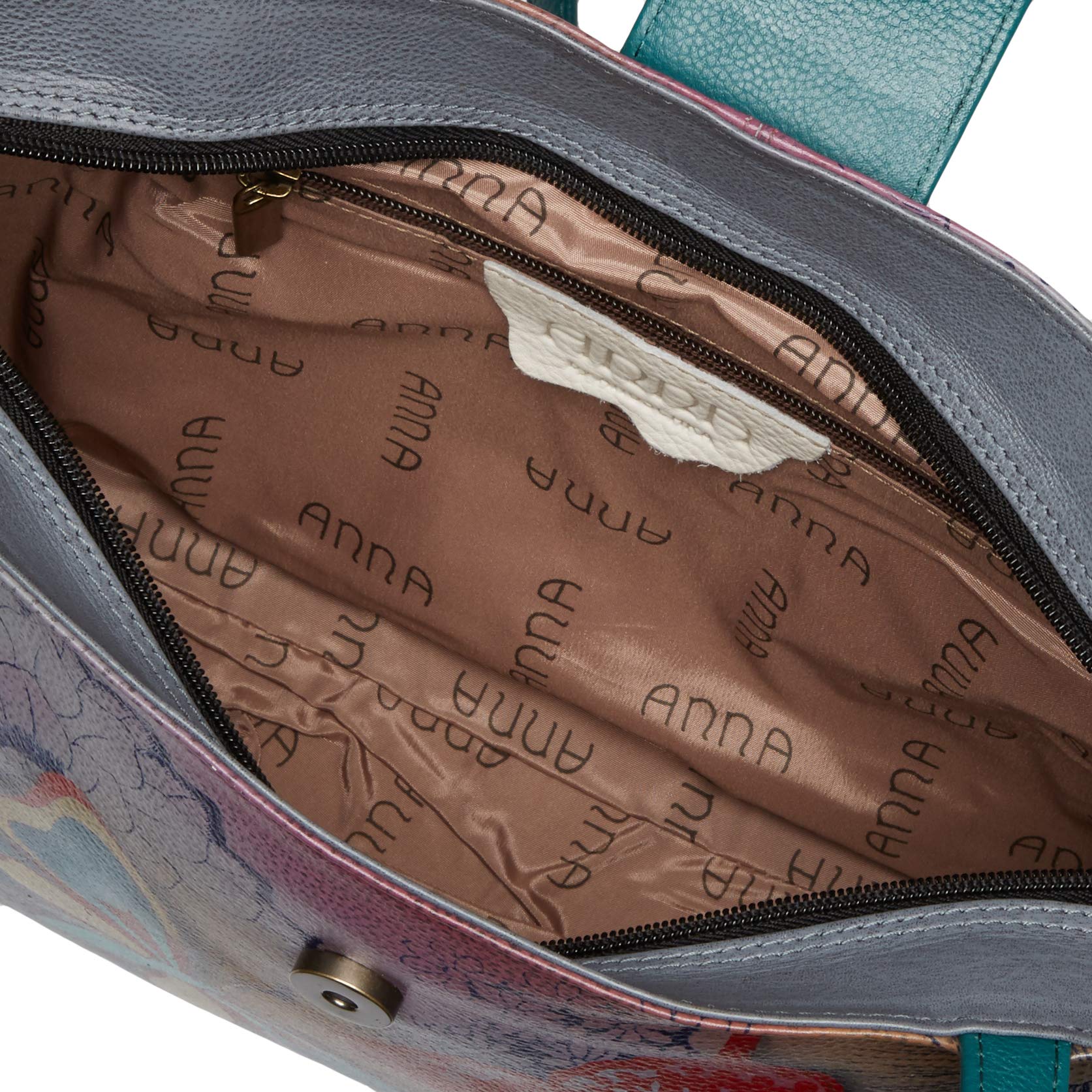 Anuschka Anna Women's Hand-Painted Genuine Leather Medium Tote Bag - Stylish Designer Purse for Work, Travel & Everyday Use