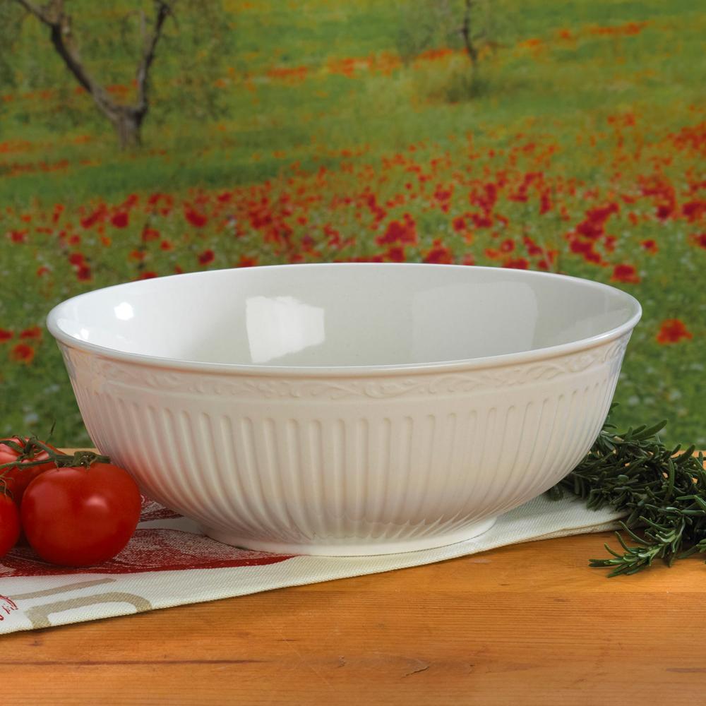 Italian Countryside® 9.5 Inch Ceramic Vegetable Serving Bowl - Perfect for Salads, Pasta, and Farmhouse Style Dining Decor