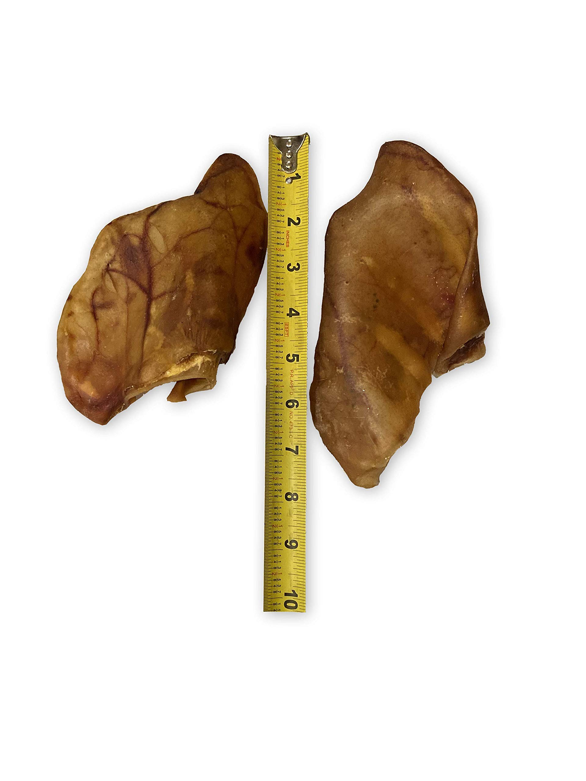 Premium HDP Large Roasted Pig Ears for Dogs - Natural Chew Treats (Pack of 100) - Perfect for Dental Health, Training Rewards & Anxiety Relief