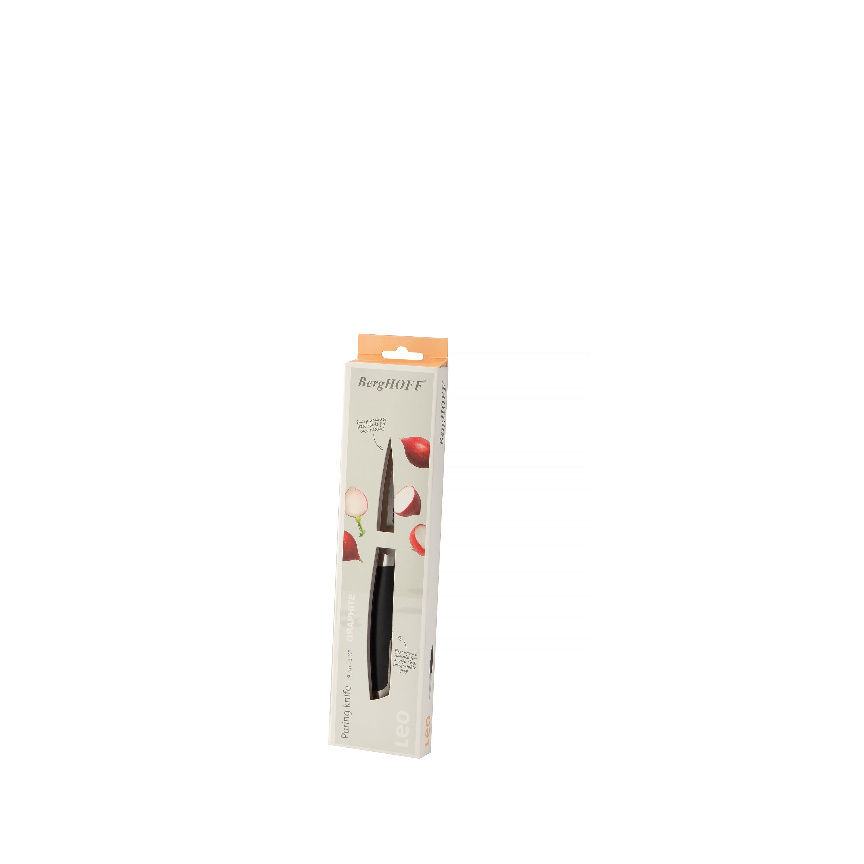 BergHOFF Leo Graphite 3.5-inch Stainless Steel Paring Knife - Sharp Kitchen Knife for Peeling, Slicing Fruits & Vegetables - Perfect for Home Cooking & Professional Chefs