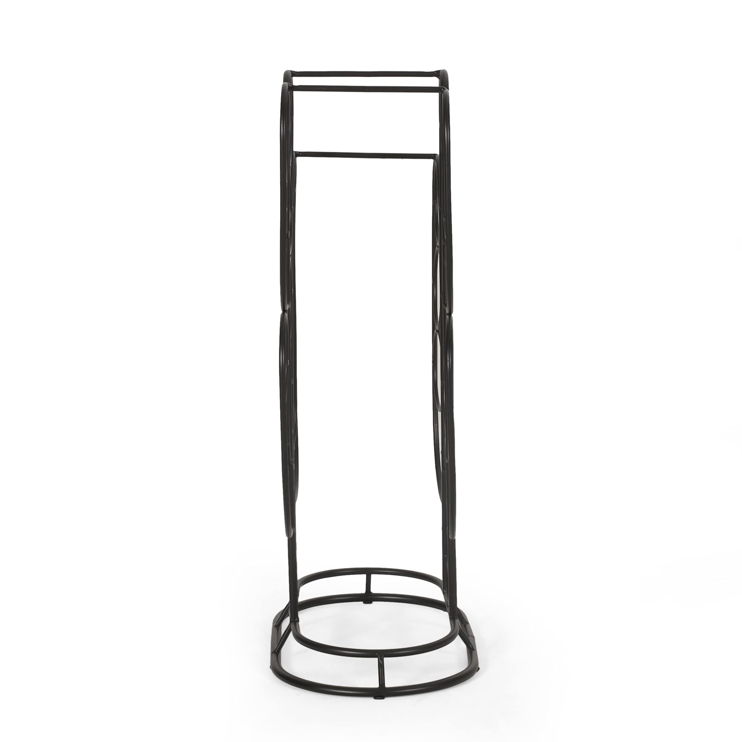 Christopher Knight Home Ferrat Wine Rack - Black Metal Wine Bottle Holder for Kitchen, Bar, Dining Room & Home Decor Storage Solution