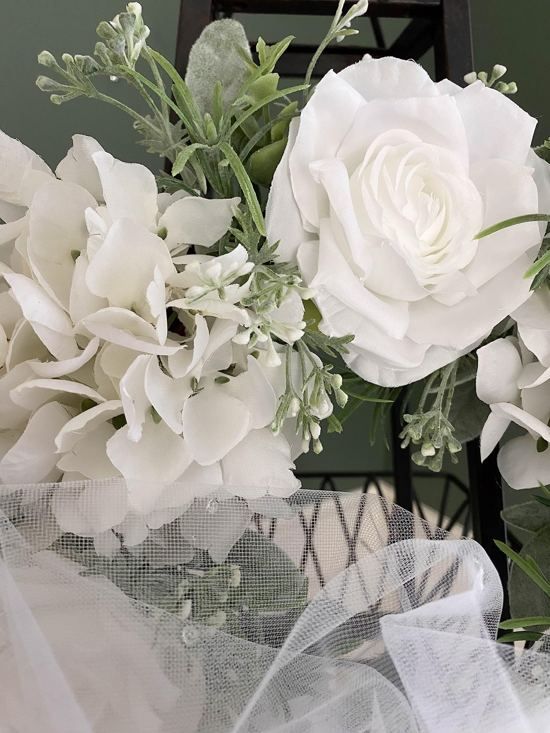 Elegant Bridal Shower Wreath & Wedding Door Hanger - Handmade Grapevine Wreath for Bridal Parties, Wedding Decorations & Home Entrance Decor - Perfect for Bridal Showers, Wedding Receptions & Front Door Greetings