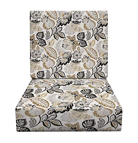 Dailey Pewter Grey Tan Floral Scroll